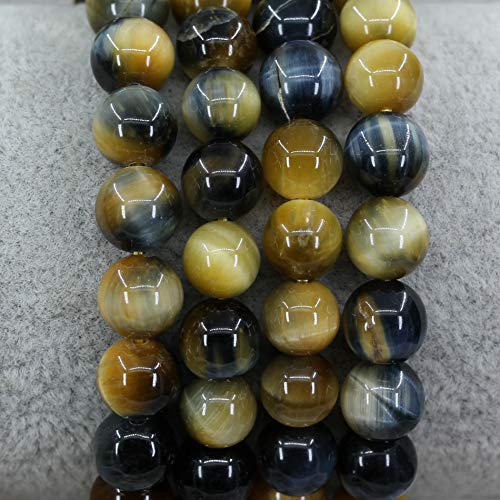 Keleny Gem Semi Precious Gemstones 8mm Round Beads Crystal Stretch Bracelets 7 Inch Unisex - color: Golden Blue Tiger Eye