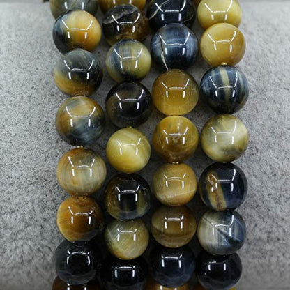 Keleny Gem Semi Precious Gemstones 8mm Round Beads Crystal Stretch Bracelets 7 Inch Unisex - color: Golden Blue Tiger Eye