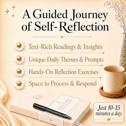 Guided Journal for Women | 13-Week Mindfulness & Self-Reflection Journal for Self-Care, Gratitude & Personal Growth | Unique Daily Prompts & Exercises | A5 Vegan Leather | Elegant Gift Box | Her Vibe (Beige-Ritual set) - color: Beige-Ritual set