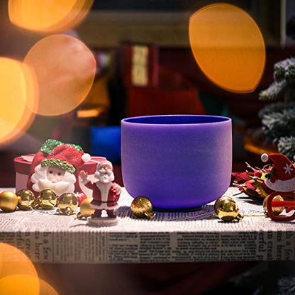TOPFUND Violet A# Note Crystal Singing Bowl Pineal Chakra 8 inch with Heavy Duty Carrying Case and Suede Mallet - color: Violet A# Note, size: 8 inch