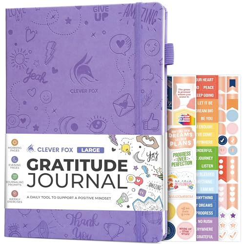 Clever Fox Gratitude Journal Large – Happiness, Positivity & Affirmation Journal – Inspirational Daily Notebook, 3 Months, 8.3x11” (Lavender) - color: Lavender, size: A4 (8.5" x 11")