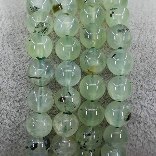 Keleny Gem Semi Precious Gemstones 8mm Round Beads Crystal Stretch Bracelets 7 Inch Unisex - color: Green Prehnite