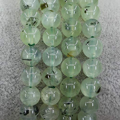 Keleny Gem Semi Precious Gemstones 8mm Round Beads Crystal Stretch Bracelets 7 Inch Unisex - color: Green Prehnite