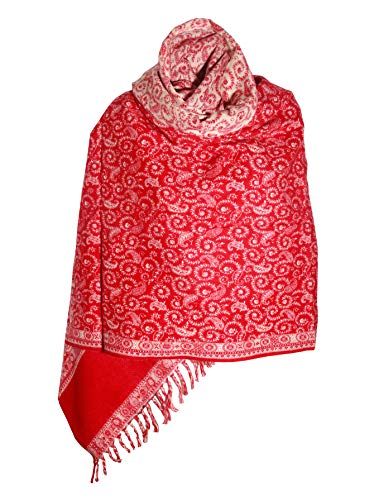 TIBET LUXURY HANDMADE RED FLOWER PREMIUM QUALITY FASHION SCAR MADE OF YAK WOOL Shawl Blanket stole unisex Travel Wrap Meditation Soft gift for her