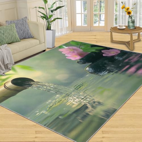Zen Rug - 3x5 Kitchen Rugs, Meditation Area Rugs for Bedroom, Zen Stone Washable Rugs for Living Room, Home Decor Non Slip Indoor Carpet - color: Zen#102, size: 3' x5' (Rectangular)