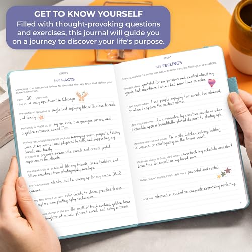 Clever Fox Purpose Seeker Journal – Guided Manifestation & Life Reflection Planner for Daily Self-Exploration, Goal-Setting & Gratitude (Aquamarine) - color: Aquamarine