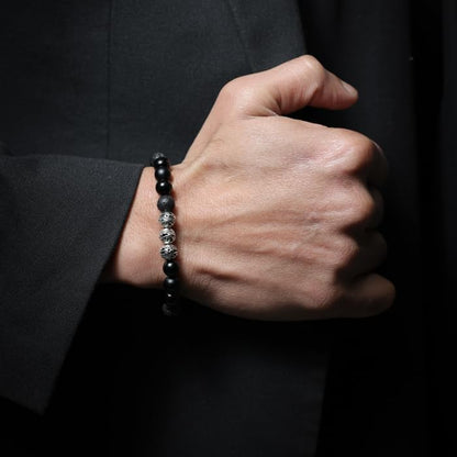 Tigranes Premium Natural Stone Bracelet Collection – Handmade Gemstone Jewelry in Luxury Branded Gift Box - style: Onyx & Lava
