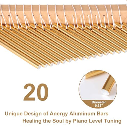 LIEKE 20 Tone Tabletop Wind Chime Hand Chime Sound Healing Instrument for Zen Yoga Meditation Mindfulness