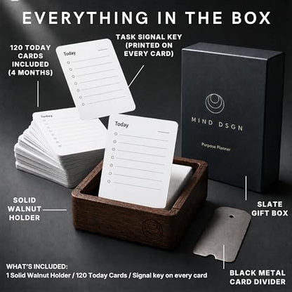 Undated Daily Productivity To Do List Cards - 60 To-Do List Cards, 10 Goal Setting Cards - Daily Checklist Cards and Note Pads - Simple and Effective Analog System