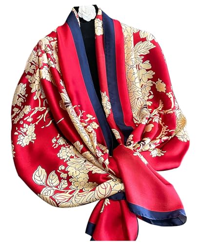 Hioyiwse Shawl Scarf For Women Lightweight Scarves Floral Pattern Formal Evening Dressesformal Shawl Summer Wraps - color: E15-japanese Apricot（70.8"x35.4")