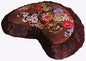 Meditation Cushion Crescent Zafu Pillow - Japanese Silk Print #4 - color: Japanese Silk Print #4
