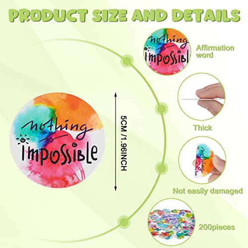 200 Pcs Motivational Cards Affirmations Cards Bulk Positive Affirmations Chips Inspirational Notecard Motivational Encouragement Sayings for Classroom Kids Kindness Encourage Gifts(Cute Style)