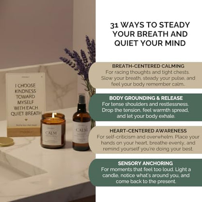 Mindful Affirmation Cards for Calm and Emotional Balance – 31 Calming & Positive Affirmation Cards with Breathing Rituals – Self Care Gifts for Women, Relaxing Items, Thinking of You Gifts for Friends - style: Mindful Affirmation Cards