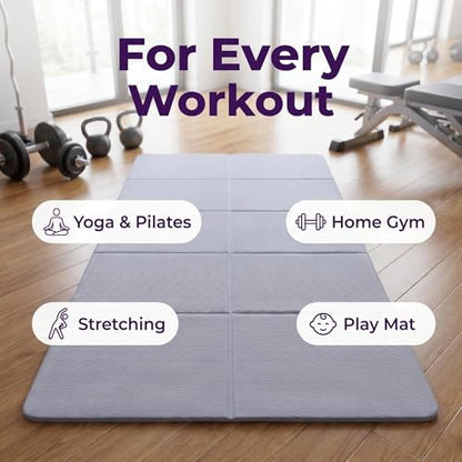 TPE Yoga Mat with Hanging Holes, Wall Mount Workout Mat, Shock Absorbent Fitness Pad for Home Gym, Pilates & Meditation - color: purple foldable