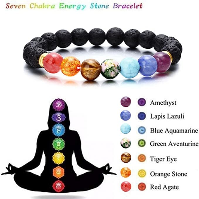 Healing Crystals Bracelet Handmade Natural Gemstones Beads Elastic Natural Stone Yoga Beads Bracelet Heart-Shaped, Modern Artisanal Beaded Unisex 7.6 inches Turquoise - color: Gold