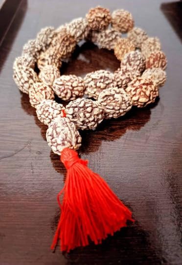 Rudraksh Mala, Natural Himalayan Genuine Original Rudraksha Rosary - style: 3 FaceRudraksh mala 34 Beads 15-20mm
