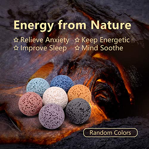 INFUSEU Essential Oil Necklace Lotus Flower Aromatherapy Pendant Scent Diffuser Anxiety Jewelry Spiritual Meditation Gifts Stash Lava Rock Stone Holder Cage