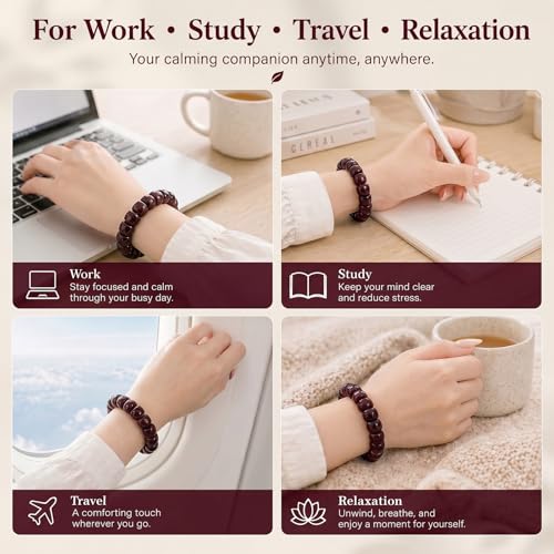 Long tiantian Bodhi Fidget Bracelet for Women Natural Mudi Bodhi Seed Stretch Bracelets Protection Healing Jewelry Anxiety Relief Items - color: A1
