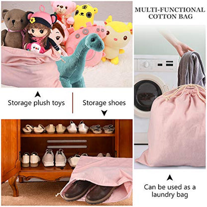 PlasMaller Dust Cover Storage Bags Purified 100% Cotton Flannel with Drawstring Pouch For Handbags Purses Pocketbooks Shoes Boots Set of 3 (Pink) - color: Pink