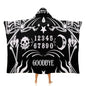 Skull Skeleton Witch Board Tarot Black Art Large Size Comfortable Hooded Blanket, Warm Blanket 60"x80" - color: Skull Skeleton Witch Board Tarot Black Art, size: 60"x80"