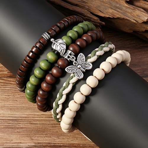 Gothic Bracelet Adjustable Punk Braided Leather Multilayer Grunge Set Bracelets Emo Metal Cuff Wrap Bangles Meaningful Gift - color: J-BZ-35