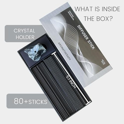 Energy Shield & Reset | Incense Sticks Crystal Holder Kit | Black Tourmaline Gem Stones with 80 Natural Sticks Palo Santo Incense-Stick | Home,Healing,Reiki,Meditation,Yoga & Relaxation - style: Protection/Purification