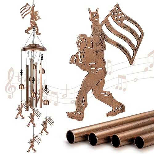 Bigfoot Wind Chimes for Outside Decor, Big Foot Sasquatch Birthday Gifts for Women Mom Sister, 34 Inch Aluminum Windchimes Outdoor for 4th of July Independence Day Decoration - size: Bigfoot