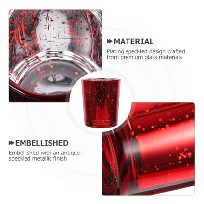 VOSAREA 2pcs Tea Light Candle Holders Red Altar Holders Home Decor Centerpiece