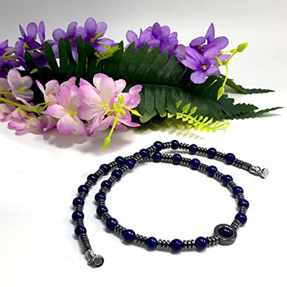 Healing Stress Anxiety Meditation Grounding Energy Gemstone Necklace Series - color: Healing Gemstone Necklace Series-Natural Lapis Lazuli -6 mm 18 inch- Stone