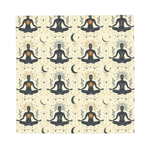 Yoga Meditation (12) Print Large Bandana For Men Women, 22 × 22 In Head Scarf,Cowboy Bandana Headwrap Neck Scarf
