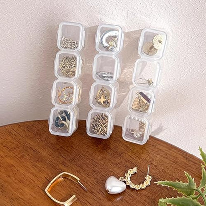 1set Detachable Compartment Jewelry Storage Box Jewelry Divided Into 28/56 Transparent Boxes Nail Art Storage Tools (28 grids,17.5 * 10 * 2.5cm) - color: 28 grids,17.5*10*2.5cm