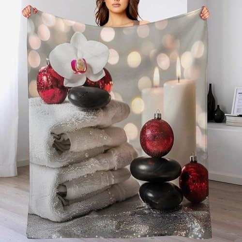 Asian Style Plant Throw Blanket, Soft Lightweight Cozy Warm Meditation Relaxation Art Flannel Blankets for Couch Bed Travel, 30"x40" - color: Asian Style Plant, size: 30"x40"