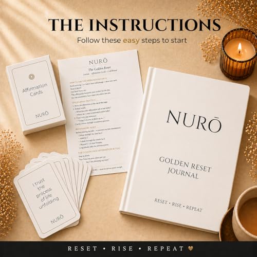 NURŌ Golden Reset Guided Journal + Affirmation Cards Set (White)