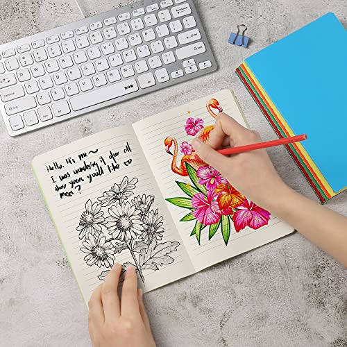 24 Pack College Ruled Notebook & Journal Bulk, Multi Cover, Line Thick Paper, A5 Size, 5.5x8.3 inch, 60 Page, Small Subject Composition Note Pad Set for Women Men Kids Traveler Student Office - color: Multi, style: Multi-24-Line