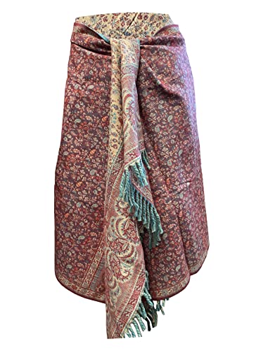DUSTY PURPLE FLORAL SCARF LUXURY PREMIUM QUALITY HANDMADE FASHION SCAR MADE OF YAK WOOL Shawl Blanket stole unisex Travel Wrap Meditation Soft gift for her