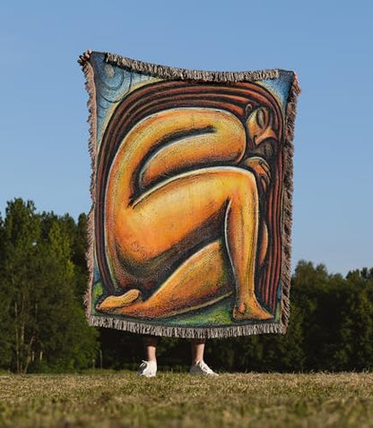 3dRose Moonlight Meditation Spiritual Women Woman Woven Blanket