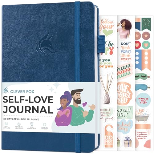 Clever Fox Self-love Journal – Guided Self-Discovery Log for Self-care, Reflection & Self-help, Mental Health, Gratitude & Mindfulness (Mystic Blue) - color: Mystic Blue