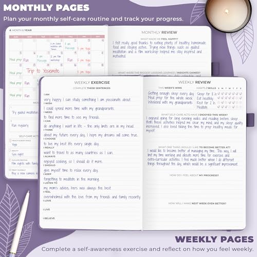 Clever Fox Self-Care Journal – Daily Reflection Notebook – Mental Health & Personal Development Planner, Meditation & Mood Log, A5 (Lavender) - color: Lavender, size: A5 (5.8'' x 8.3'')
