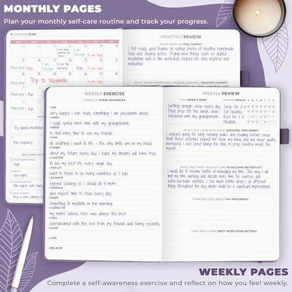 Clever Fox Self-Care Journal – Daily Reflection Notebook – Mental Health & Personal Development Planner, Meditation & Mood Log, A5 (Lavender) - color: Lavender, size: A5 (5.8'' x 8.3'')