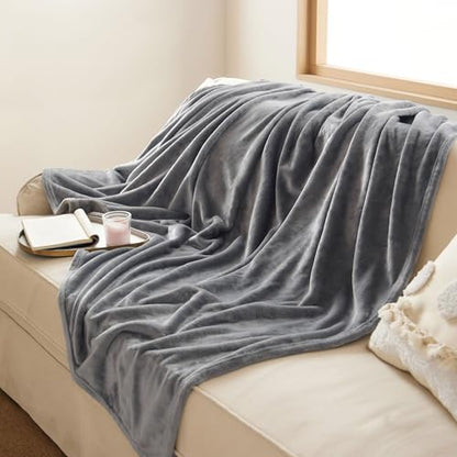 Bedsure GentleSoft Fleece Blanket Twin Size Grey - 300GSM Lightweight Plush Fuzzy Cozy Soft Warm Blanket for Bed, Sofa, Couch, Travel, Camping, 60x80 inches - color: Grey, size: Twin (60" X 80")
