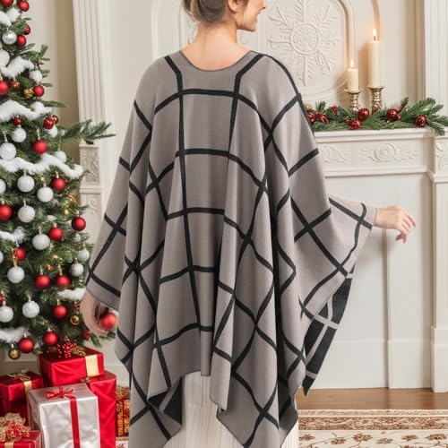 fauson Shawl Wraps for Women - Open Front Ponchos for Women for Fall Winter Pashmina Scarf