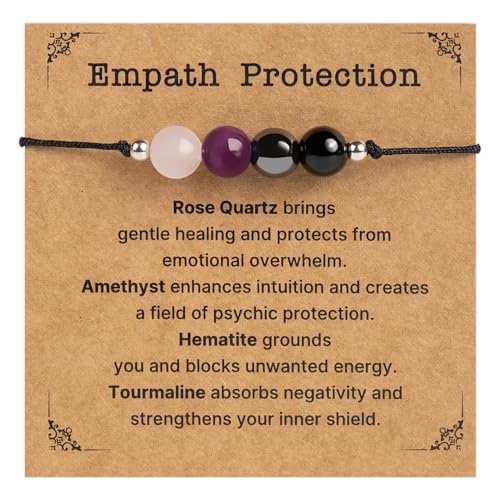 Negative Energy Protection Bracelet, Anxiety Bracelet For Women, Men, Protection Jewelry Gift For Her, Him, Pulsera De Proteccion Para Mujer, Calming Anxiety Relief Items (Empath Protection)