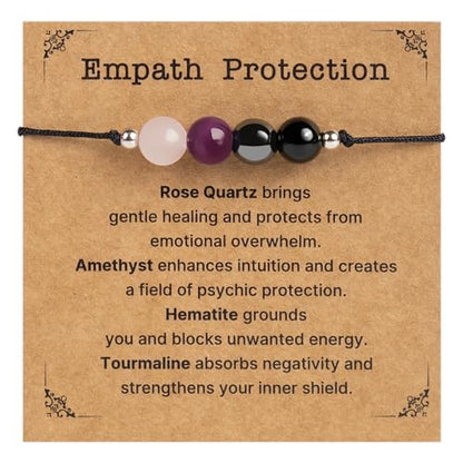 Negative Energy Protection Bracelet, Anxiety Bracelet For Women, Men, Protection Jewelry Gift For Her, Him, Pulsera De Proteccion Para Mujer, Calming Anxiety Relief Items (Empath Protection)