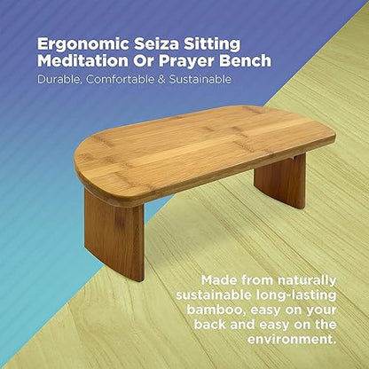 TsoLay Meditation Bench with Folding Legs, Meditation Chair with Round Edges, Easy on HIPS and Knees, Comfortable for Kneeling or Sitting, Perfect for Deeper & Longer Outdoor Meditation