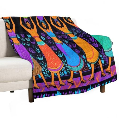 Fashion Flannel Blanket Thick Chair Bedspreads Cover for Men and Women Colorful Ethnic Dress Traditional African Black Women - color: Color75, size: 30"x40"