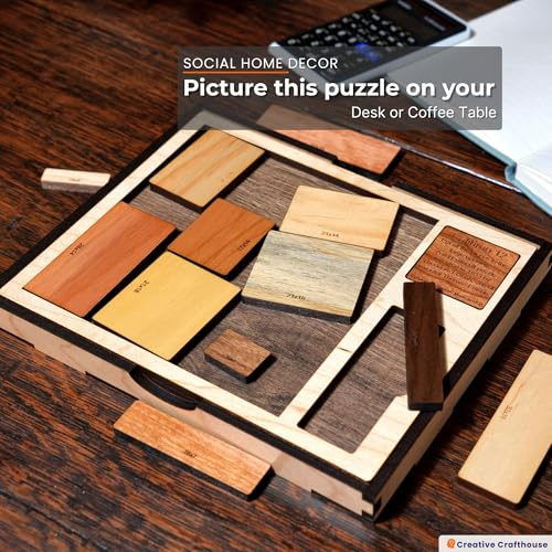 Creative Crafthouse Calibron 12 - Impossible 12 Piece Wooden Brain Teaser for Adults - Very Difficult Wood Puzzle - Made in USA - style: Calibron 12
