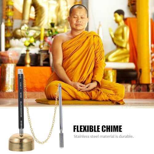 Flexible Buddhist Chime - Brass Hand Bells for Meditation Temple Rituals and Spiritual Practices - Portable 5.90 Inch Chime for Clear Sound and Serenity - size: 14.5X4.5X4.5CM