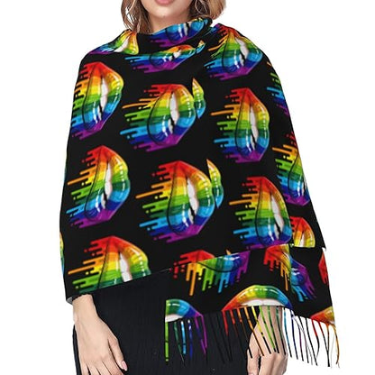 Supdreamc Cashmere Feel Scarf Soft Women Warm Cozy Scarves Multiple Colors - color: Picture (134)