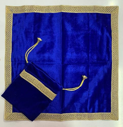 SMMS Spiritual Velvet Table Cloth Altar Tarot Spread (Blue, Small- 46cm*46cm/ 18inch*18inch) - color: Blue, size: Small- 46cm*46cm/ 18inch*18inch