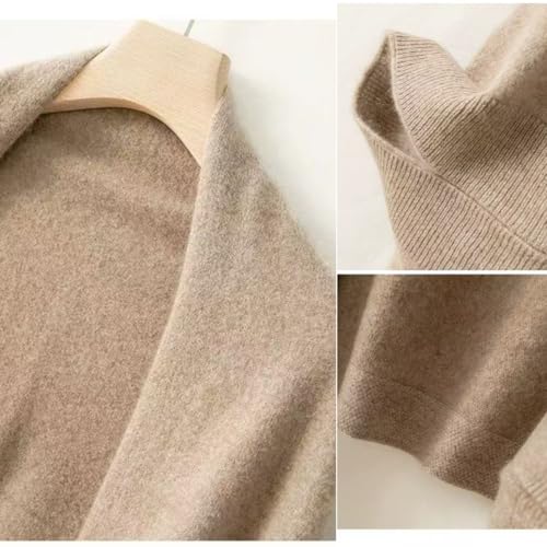WaJuemy Shrug Sweater Shawl Wraps for Women Soft Cashmere Ponchos Sweater Cardigan Casual Open Front Top Cape Shawls - color: 15 Dark Khaki